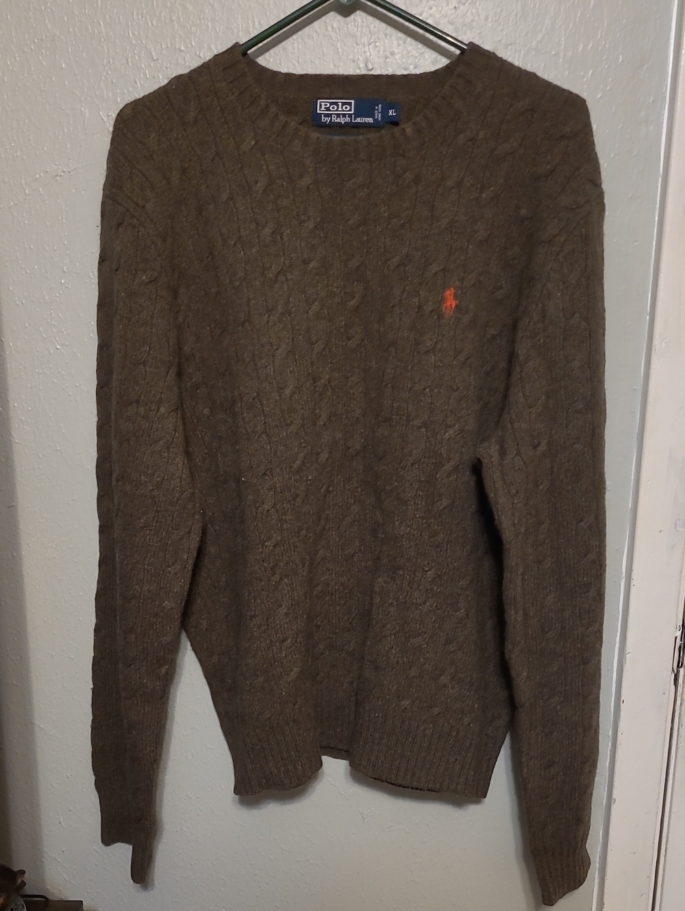 Polo by Ralph Lauren Wool/Angorra Blend Cable-Knit Crewneck Sweater